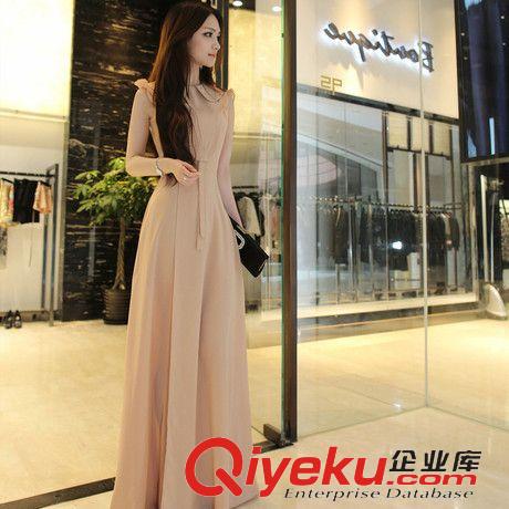 2015.5.24 2015夏新款無袖拖地女神長裙連衣裙度假沙灘裙修身氣質端莊晚禮服原始圖片2