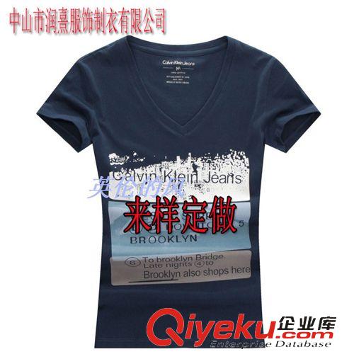 女式T恤 定做天貓淘寶絲光棉190克女式修身短袖POLO衫 外貿印花女士T恤衫