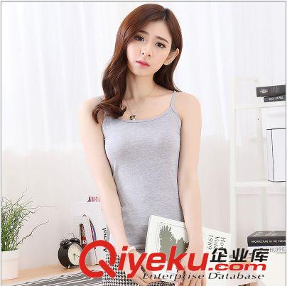 小背心、吊帶衫、裹胸 <廣東中山定制>女式純棉背心 OEM背心貼牌生產(chǎn) 新款韓版背心女式