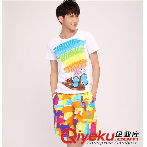 情侶套裝 2015夏裝新款度假旅游情侶套裝兩件套 海邊純棉印花情侶裝速干原始圖片2