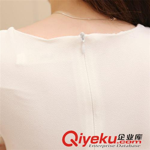 4月10號(hào)新款 2015新款學(xué)院學(xué)生夏季女裝韓版修身短裙雪紡里布蕾絲裙女連衣裙原始圖片3