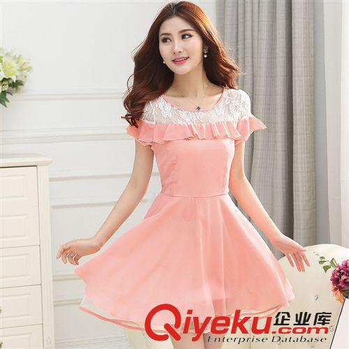 5月15號(hào)新款 2015夏季新款禮服顯瘦中裙韓版大碼女裝雪紡時(shí)尚氣質(zhì)連衣裙潮原始圖片2