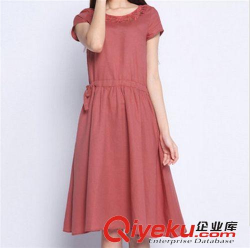 大碼女裝專區(qū) 2015夏新款復古dmmm松緊腰寬松顯瘦連衣裙女