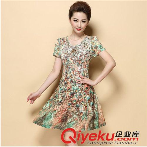 中老年媽媽裝 2015夏季新款女式薄款燙金時(shí)尚印花修身中褲顯瘦修身不起球