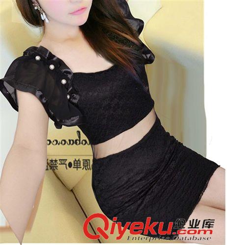 夜店裝/晚禮服 2015夏季新款V領(lǐng)露胸性感包臀大腿開叉蕾絲長(zhǎng)裙晚禮服夜店裝