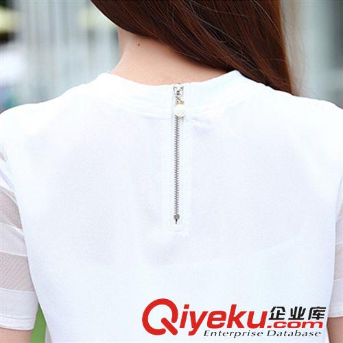 五月新款 韓版夏季新款歐根紗蓬蓬裙印花修身短袖兩件套套裝雪紡連衣裙批發原始圖片3