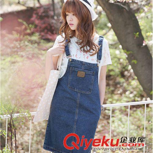 牛仔裙 2015韓版大碼女夏季新款包臀裙修身連衣裙胖MM吊帶短裙牛仔背帶裙