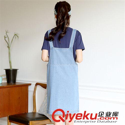 牛仔系列 影視韓模實拍夏季新款韓國牛仔背帶裙女寬松顯瘦大碼連衣裙短裙原始圖片3