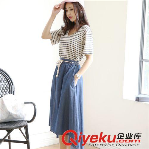 牛仔系列 影視韓模實拍夏季新款韓國牛仔背帶裙女寬松顯瘦大碼連衣裙短裙