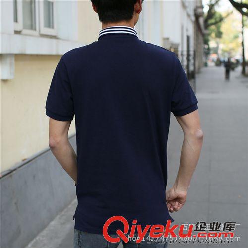 男式短袖POLO衫 2015春夏新款短袖t恤純色男士純棉修身半袖翻領(lǐng)修身半截袖T血男潮原始圖片3