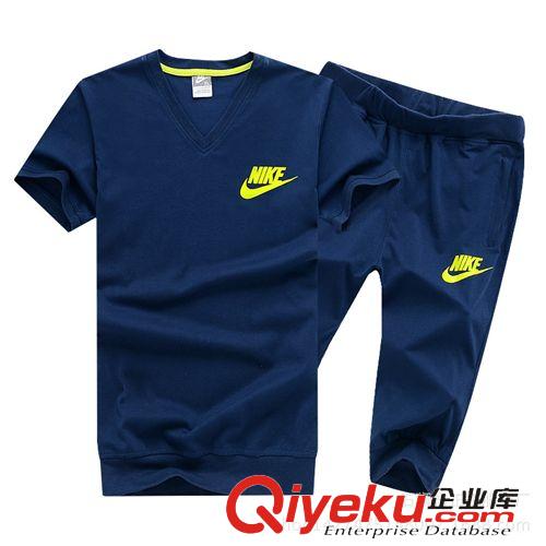  男式短袖套裝 2105新款夏裝品牌運動服夏季短袖T恤男士運動健身套裝批發代發