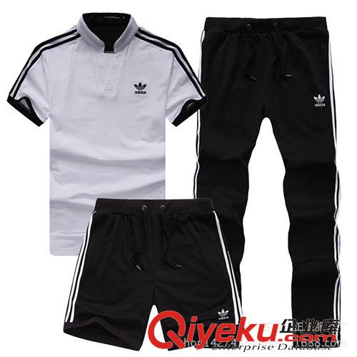  男式短袖套裝 2105新款夏裝品牌運動服夏季短袖T恤男士運動健身套裝批發代發