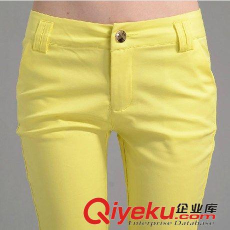 女式休閑褲 2015韓版女褲夏季OL百搭糖果色小腳褲鉛筆褲修身七分褲女潮原始圖片2