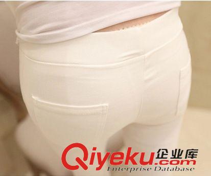 休閑褲專區 1136# 2015夏裝新款韓版釘珠休閑打底褲 彈力修身小腳褲原始圖片3