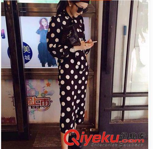 防曬服專區(qū) 1051# 2015夏裝新款韓版女裝百搭圓點寬松長款襯衣 防曬衣