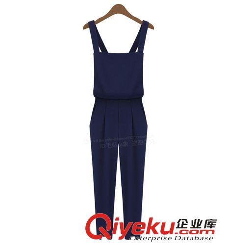 T恤 歐美2015夏裝新款女裝 連體褲 休閑九分連衣褲原始圖片3