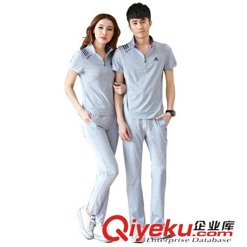 店長推薦 夏季新款情侶運動套裝女裝短袖運動裝情侶裝休閑套裝運動服男代發(fā)原始圖片2