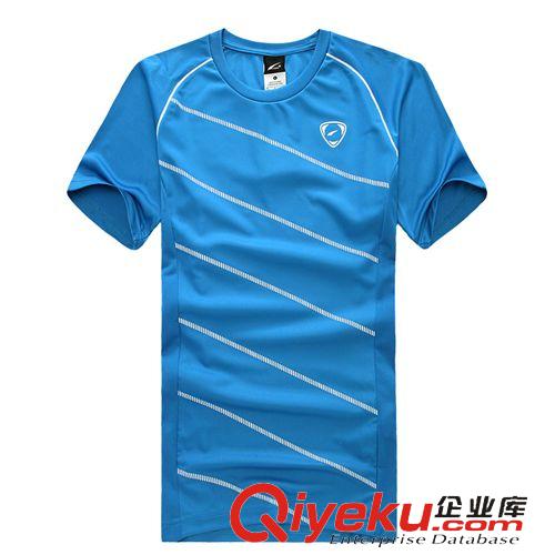 夏季潮流短袖t恤 2015春夏裝新款條紋圓領(lǐng)優(yōu)質(zhì)純棉舒適套頭直筒短袖運(yùn)動(dòng)服男士T恤原始圖片3