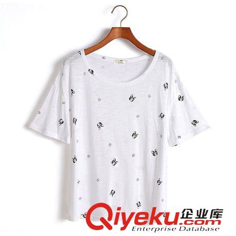 5月26日新款 2015夏季韓國(guó)東大門可愛立體小狗卡通印花圓領(lǐng)舒適竹節(jié)棉T恤3025原始圖片3