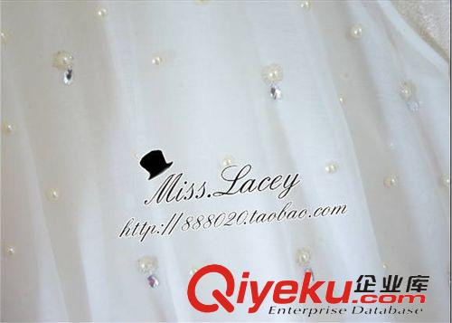 5月4日新款 明星同款郭碧婷安以軒掛脖釘珠珍珠蝴蝶結名媛禮服連衣裙8036