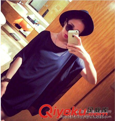 4月23日新款 2015夏裝新款 歐美風蝙蝠雪紡衫 小吊帶兩件套女上衣 6136原始圖片3