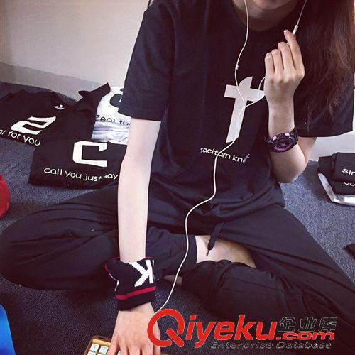 T恤 情侶夏裝短袖T恤 2015男女印花短袖情侶裝夏韓版情侶班服潮363原始圖片2