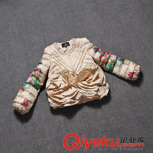 【裙裝系列】 歐洲站2014輕薄羽絨服冬裝新款花朵羽絨服歐美套裝批發 W1118原始圖片2
