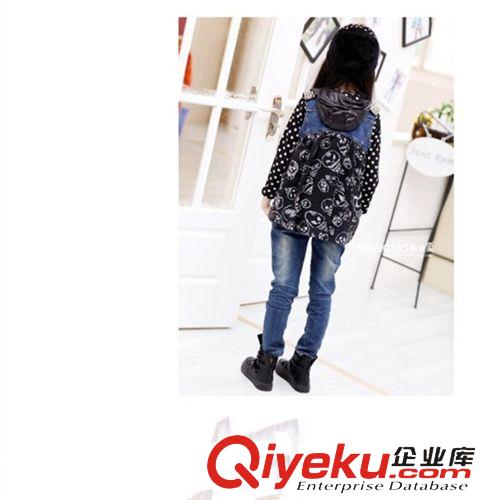 一件代發區 春秋款童裝女童 春裝2015潮 新款兒童衛衣歐美牛仔3件套女童套裝