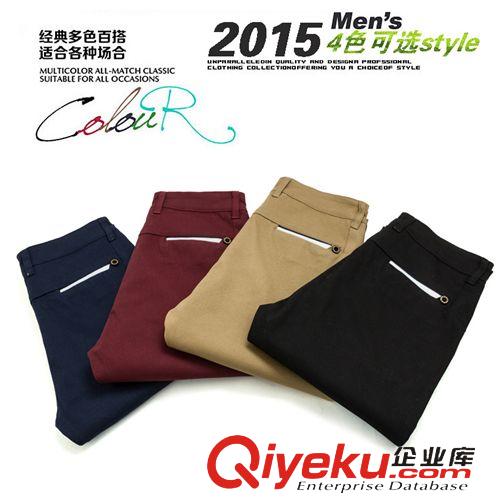 休閑運(yùn)動(dòng)褲 2015春夏 休閑修身男褲 韓版商務(wù)休閑褲 彈力潮流男式長褲 批發(fā)原始圖片3