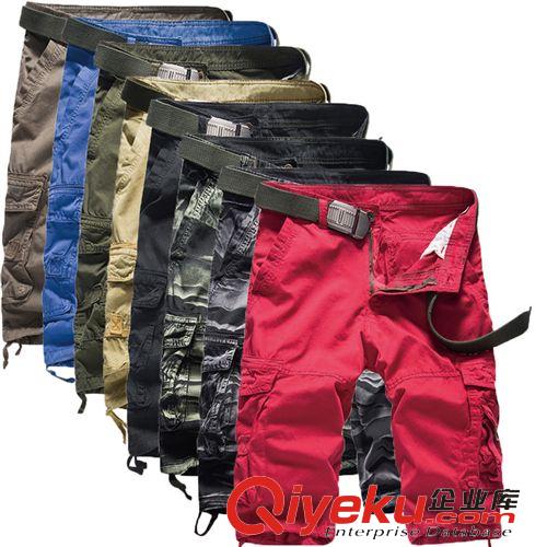 工裝褲 外貿(mào)原創(chuàng)男式迷彩工裝褲 夏季多袋純棉寬松男士五分中褲 男裝批發(fā)原始圖片2