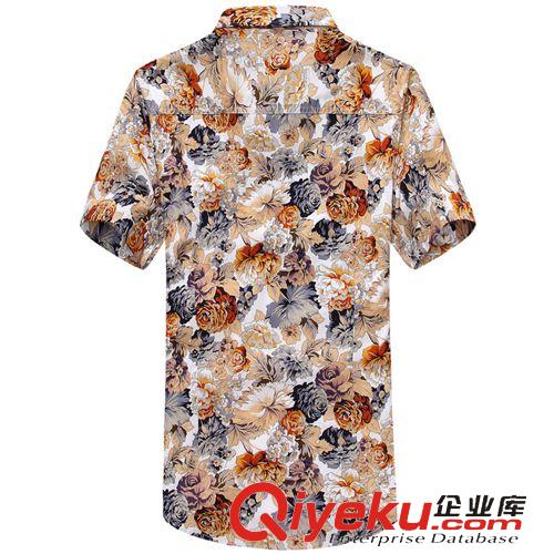 2015年4月新款 超爆夏裝新款 韓版男士修身純棉短袖襯衫 男碎花打底衫 tj批發(fā)原始圖片2