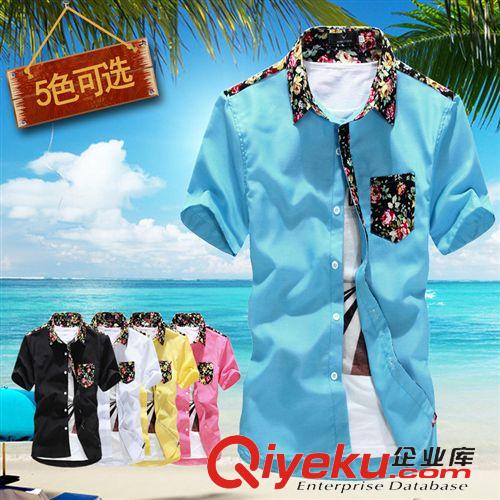 2015年4月新款 夏季爆款 男士V領(lǐng)短袖T恤 男公牛休閑打底衫 修身純色短袖POLO衫