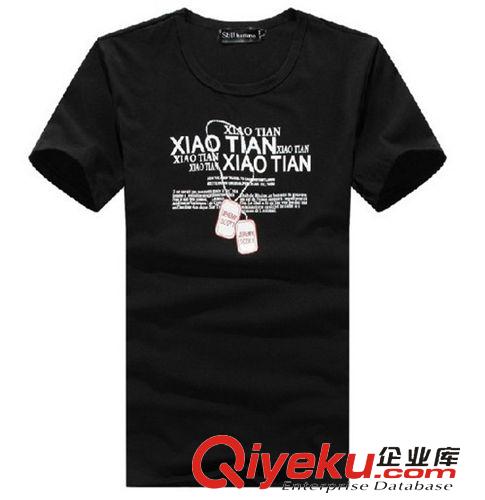 2015年4月新款 tj批發(fā) 男士印花項(xiàng)鏈短袖T恤 潮男休閑圓領(lǐng)短袖上衣 打底衫男原始圖片2