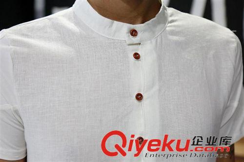 2015年5月20日新品 2015夏裝新款 時(shí)尚亞麻男士T恤 背面針織舒適透氣棉麻短袖t恤男