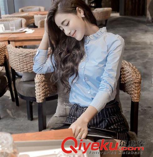 三月春季新款 2015春夏季新款 韓國(guó)女式品牌襯衣女長(zhǎng)袖職業(yè)OL襯衫氣質(zhì)顯瘦原始圖片3