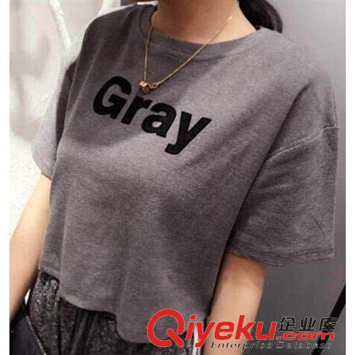 休閑套裝 Q29# 春季新品女裝 短款印花英文T+舒服休閑長褲 兩件套原始圖片3