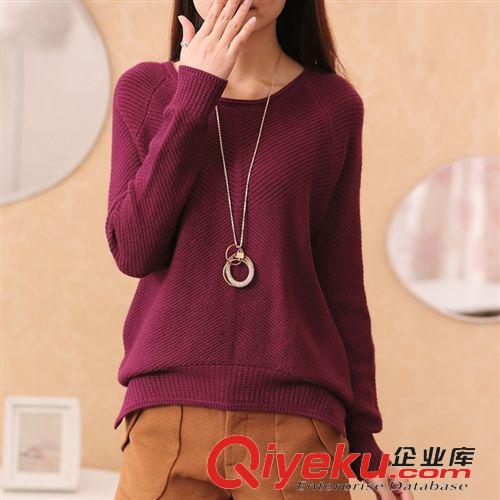 1.11春季毛衣襯衣 2015春季新款毛衣女套頭加厚打底衫圓領(lǐng)羽純色針織衫