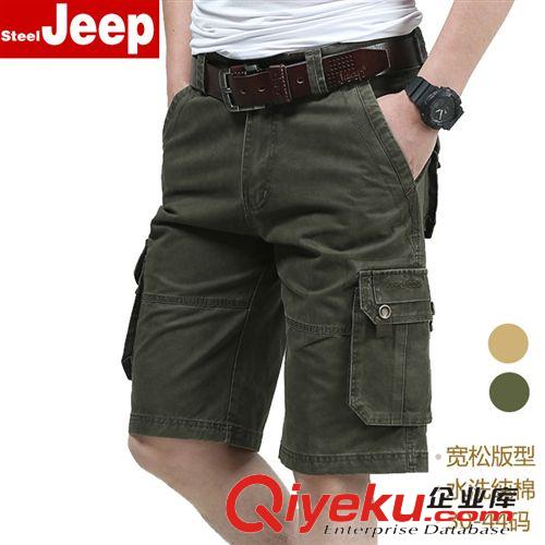 jeep/吉普服飾 steel jeep男士工裝褲休閑五分褲寬松短褲男褲子吉普大碼水洗中褲