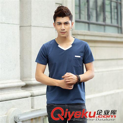 上裝 2015夏裝男士短袖T恤純色韓版打底衫潮男裝體恤上衣服半袖t桖602原始圖片2