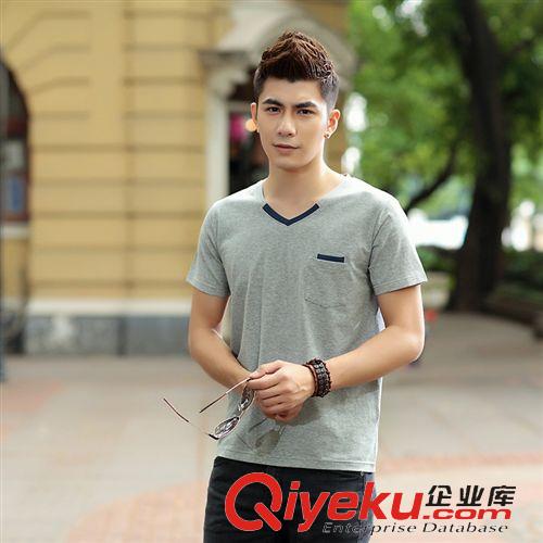 上裝 2015夏裝男士短袖T恤純色韓版打底衫潮男裝體恤上衣服半袖t桖602原始圖片3