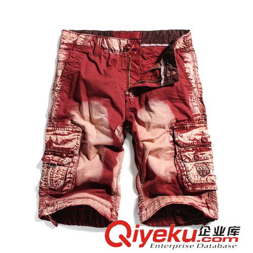休閑褲 2015夏季新品男裝 歐美工裝褲 直筒純棉男士中褲 男士五分褲批發原始圖片2