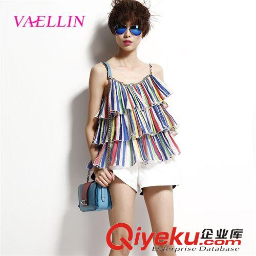 新款上新 歐洲站2015夏季新品時尚內(nèi)搭修身吊帶衫歐美女裝批發(fā)代理吊帶背心