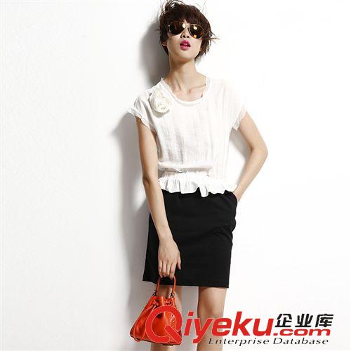 連衣裙系列 歐洲站2015夏季新款套裝裙時(shí)尚OL包裙撞色假兩件連衣裙代理批發(fā)原始圖片2