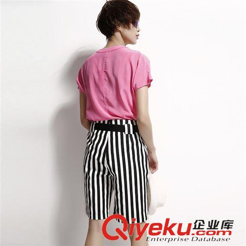 上衣系列 歐洲站2015夏裝新品V領(lǐng)時(shí)尚高端真絲上衣桑蠶絲T恤薄女裝批發(fā)加盟原始圖片3