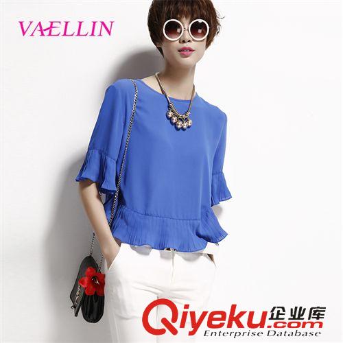 上衣系列 歐洲站2015夏裝新品V領(lǐng)時(shí)尚高端真絲上衣桑蠶絲T恤薄女裝批發(fā)加盟