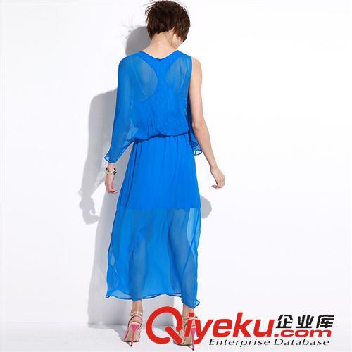 掌柜推薦 2015夏裝新款歐洲站女裝長裙批發(fā)代理歐美氣質(zhì)女神長款真絲連衣裙
