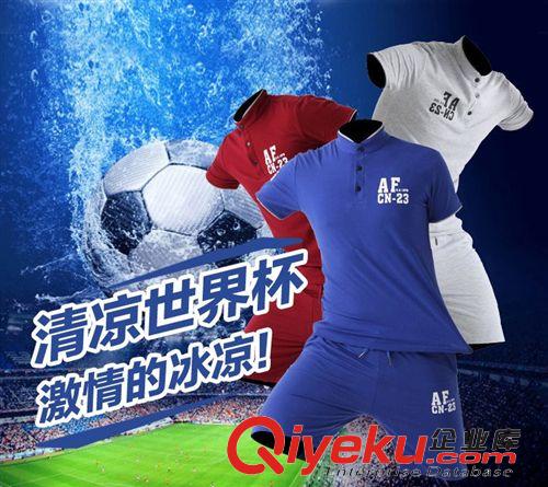 男式休閑套裝 2015夏季男式短袖印花T恤男裝男士半袖體恤衣服運動套裝一件代發