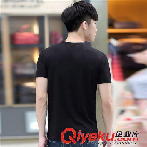 男式T恤 2015新品t恤男士短袖夏季韓版修身純棉男式t恤圓領(lǐng)潮流印花T恤衫原始圖片3