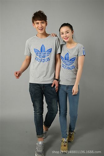短袖t恤 批發夏裝韓版男女款短袖t恤三片葉草男女士短袖運動T恤情侶裝T恤原始圖片3