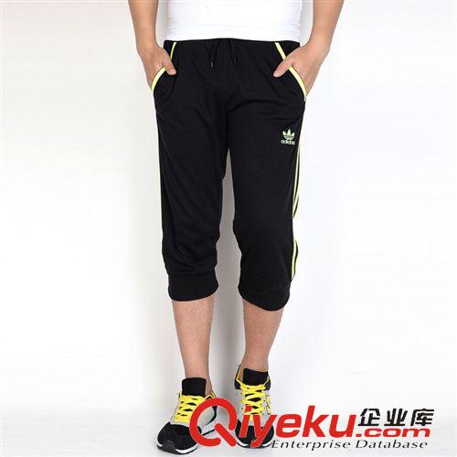 短褲 2015夏裝新品爆款男式七分褲 加大碼三條杠休閑純棉運動褲男原始圖片2